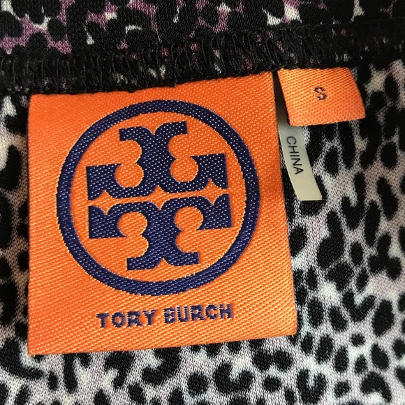 Tory Burch Jersey Long Sleeve Dress Black/Purple - Picture 7 of 10